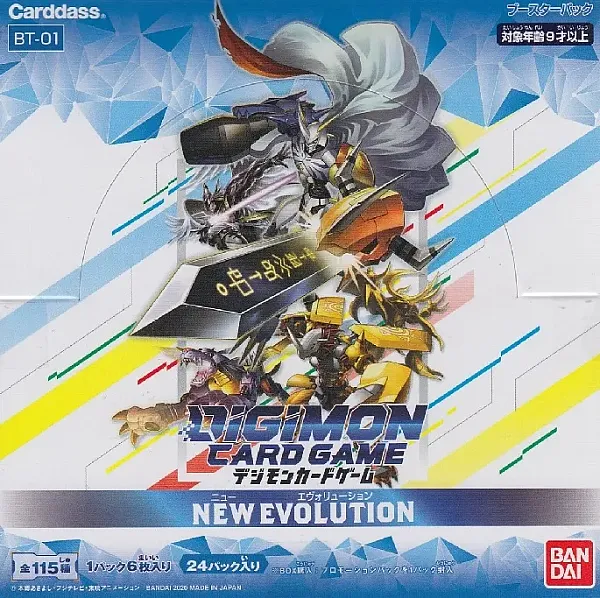 DIGIMON CARD GAME - NEW EVOLUTION BOOSTER DISPLAY BT01 (24 PACKS) - JP